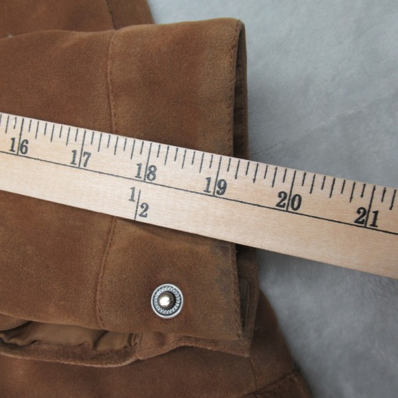 Levis Jacket Women Medium Brown Faux Suede Sherpa Fleece Lined Classic Trucker - Picture 11 of 14